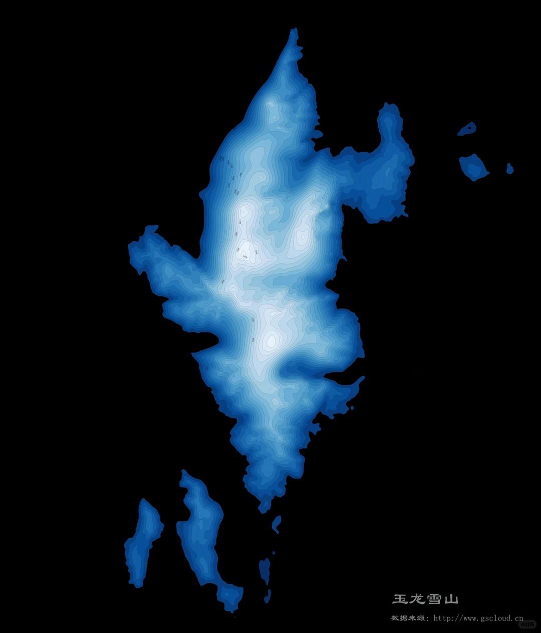 丽江玉龙雪山等高线地图