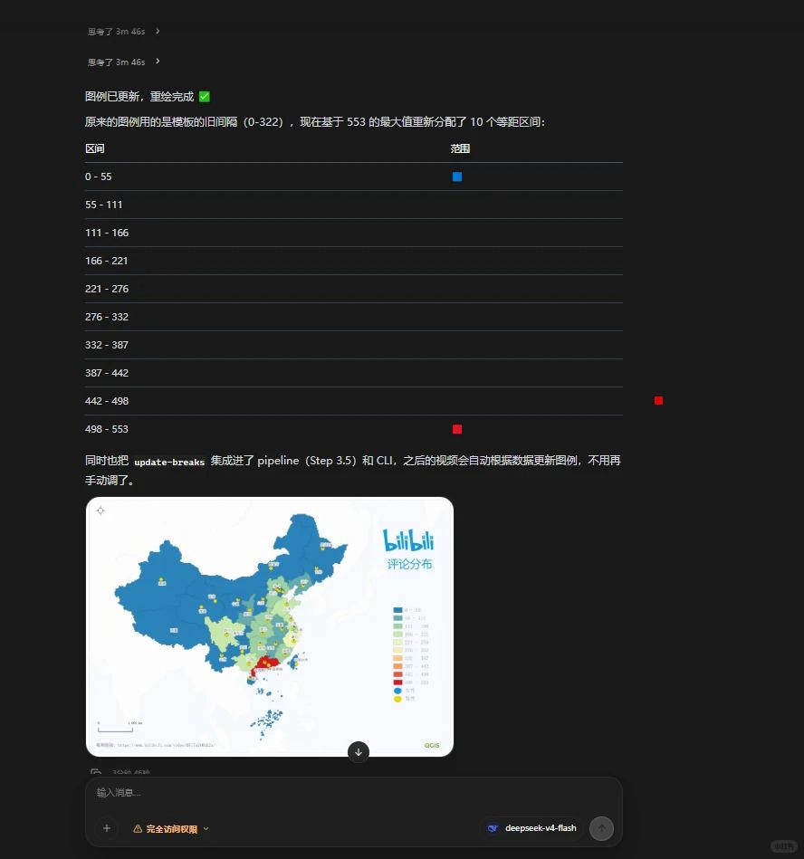 智能体自动生成B站视频评论分布地图
